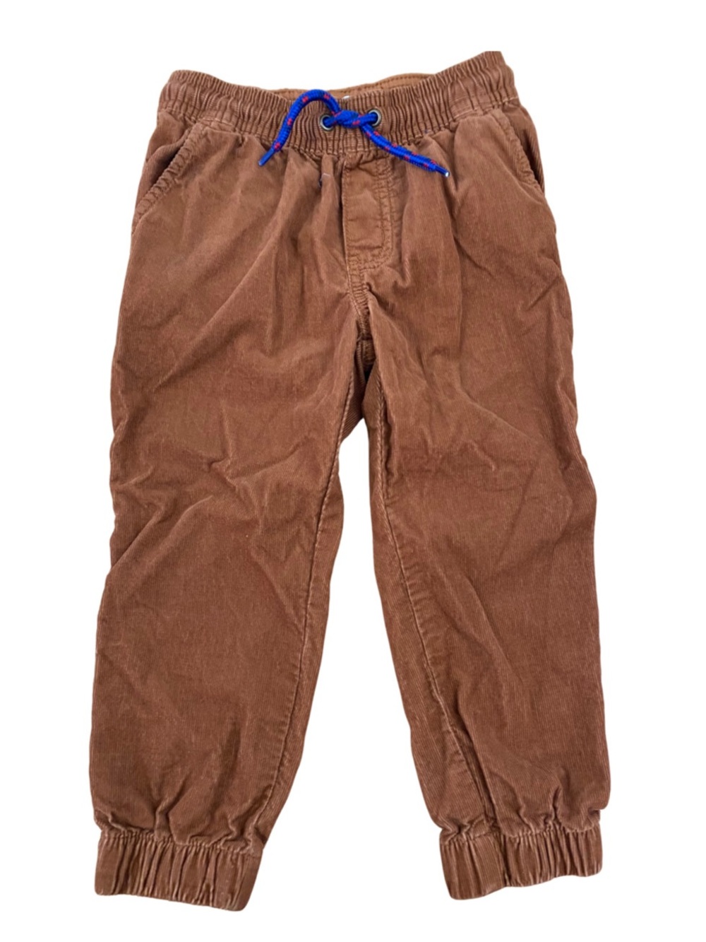 Carter’s Brown Corduroy Jogger Pants with Blue Drawstring Size 3T